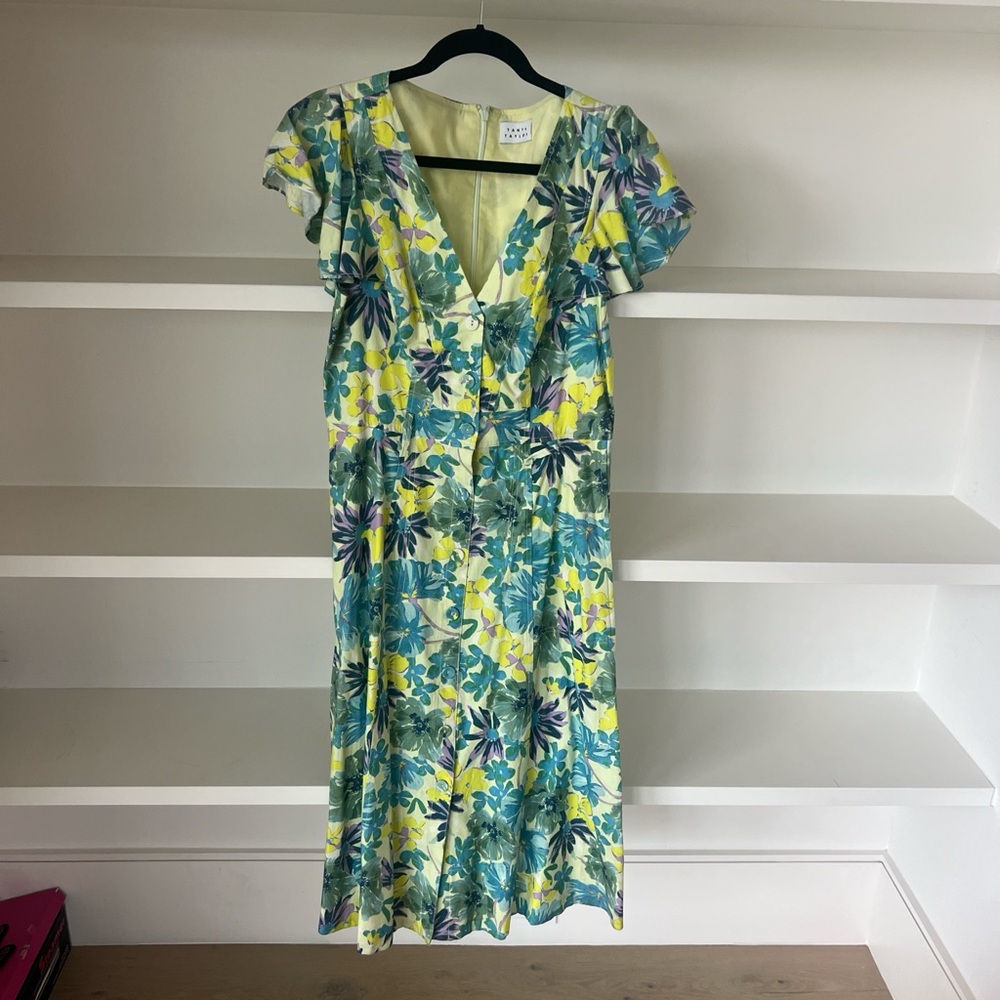 Tanya Taylor Vibrant Floral Midi Dress
